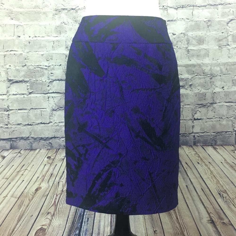 Carlisle Black and Purple Pencil Skirt Size 0